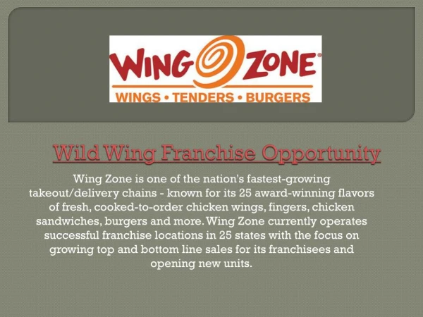Wild Wing Franchise Opportunity