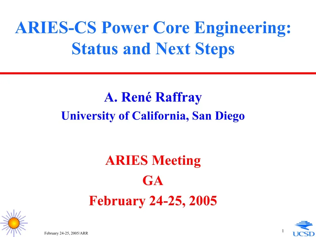 aries cs power core engineering status and next steps