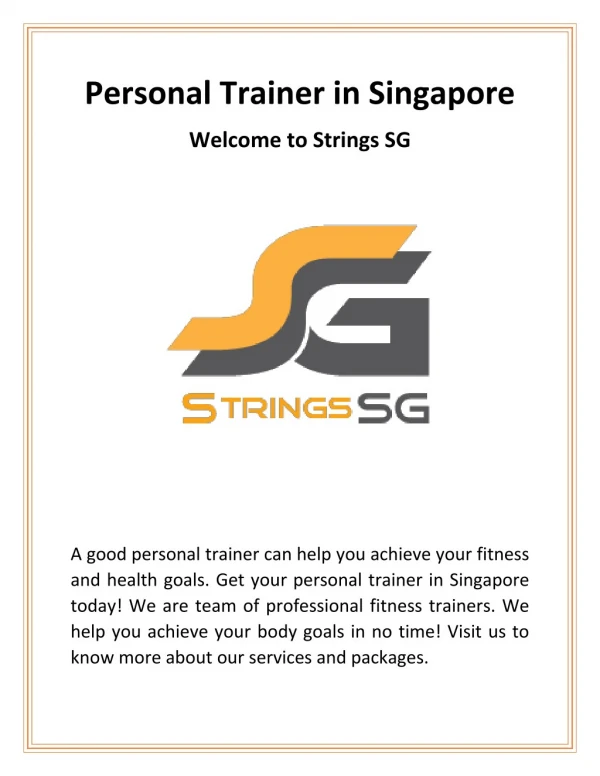 Best Personal Trainer in Singapore - stringssg