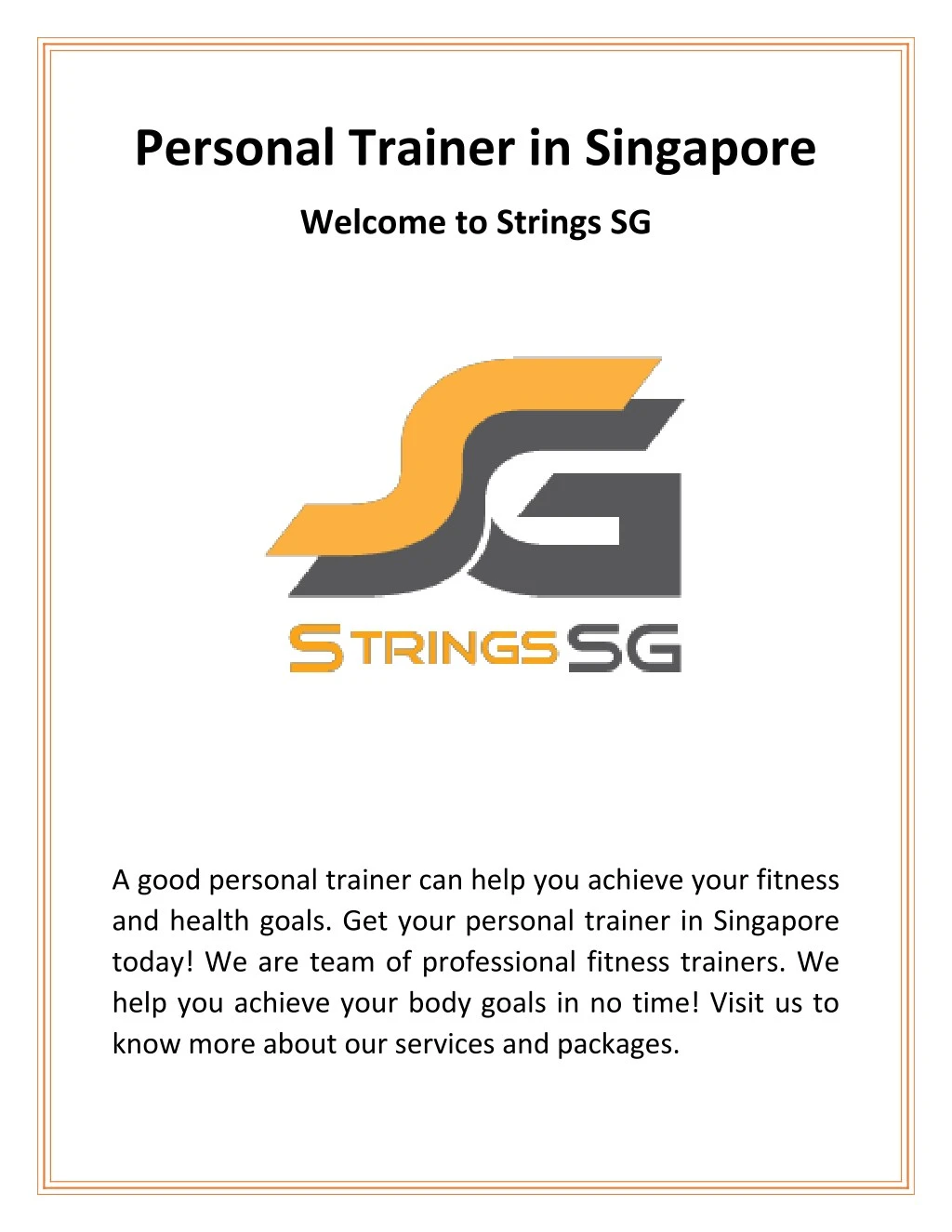 personal trainer in singapore