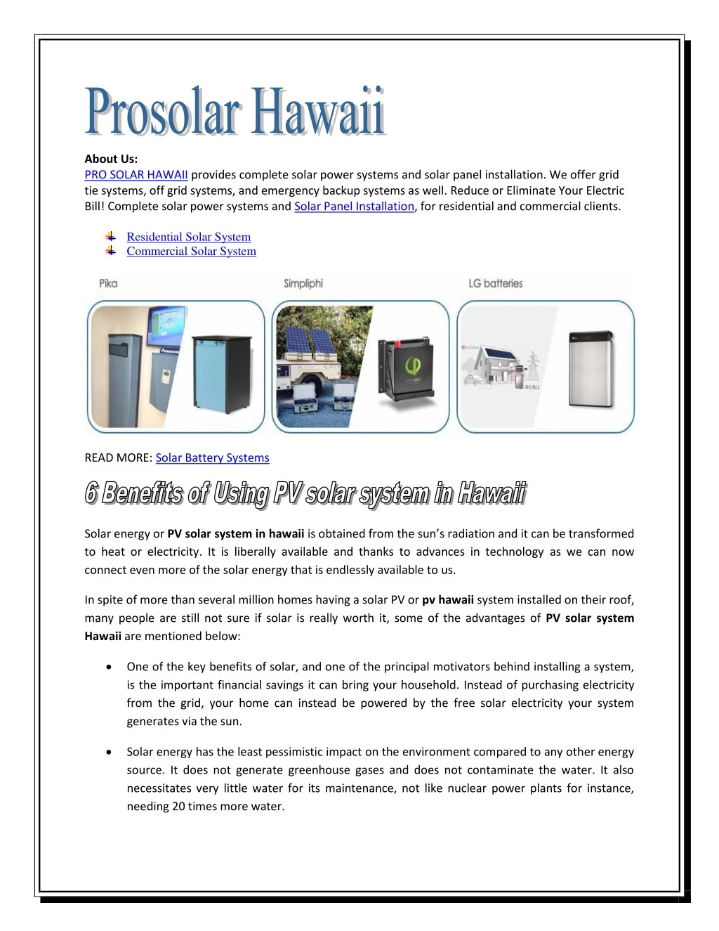 about us pro solar hawaii provides complete solar