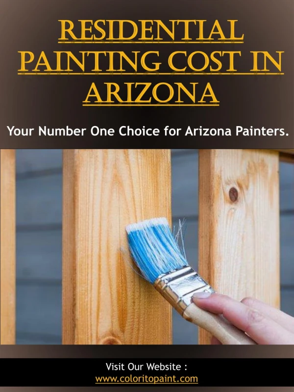 Residential Painting Cost In Arizona