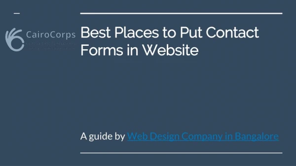 CairoCorps Consulting - Best Places to Put Contact Forms in Website
