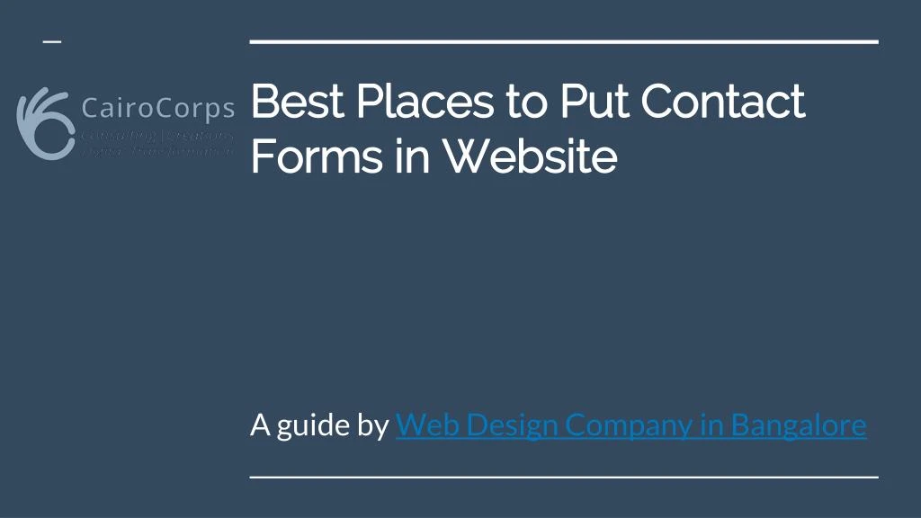 best places to put contact forms in website