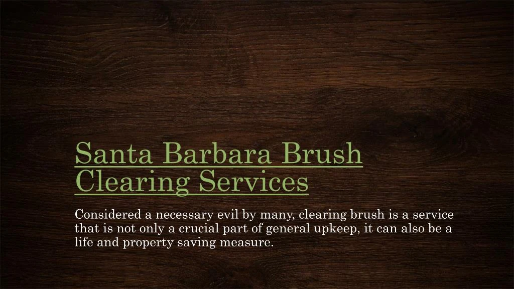 santa barbara brush clearing services