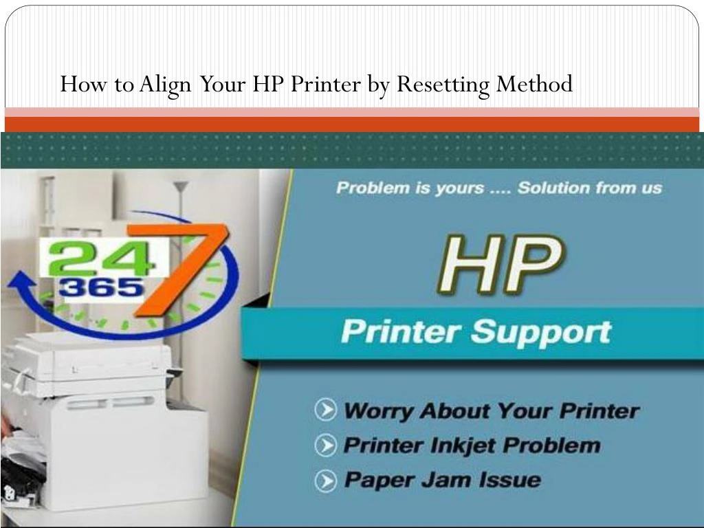how to align y our hp printer by resetting m ethod