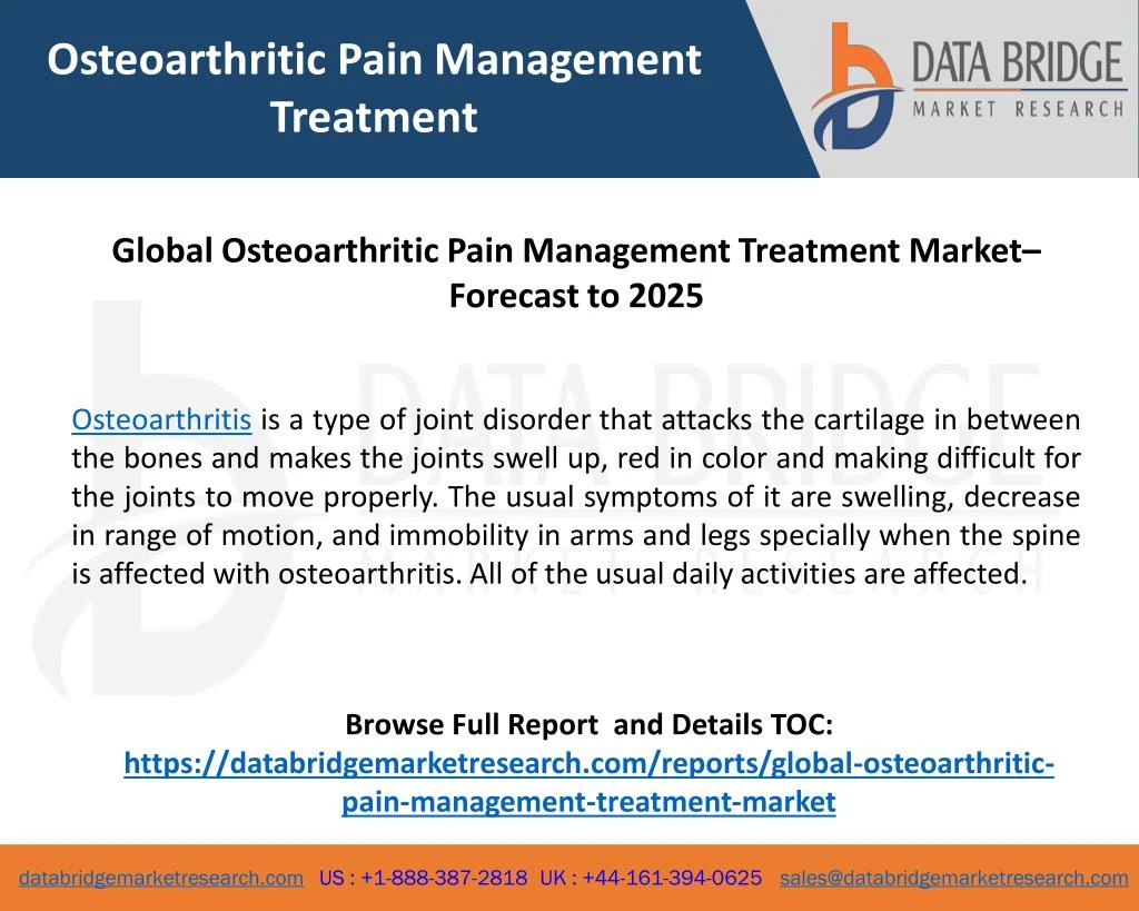 osteoarthritic pain management treatment