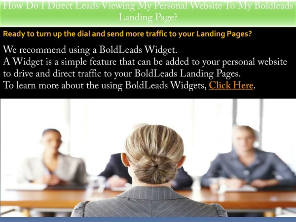BoldLeads Reviews - How Do I Direct Leads Viewing My Personal Website To My Boldleads Landing Page?