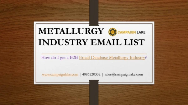 Metallurgy Industry Email List