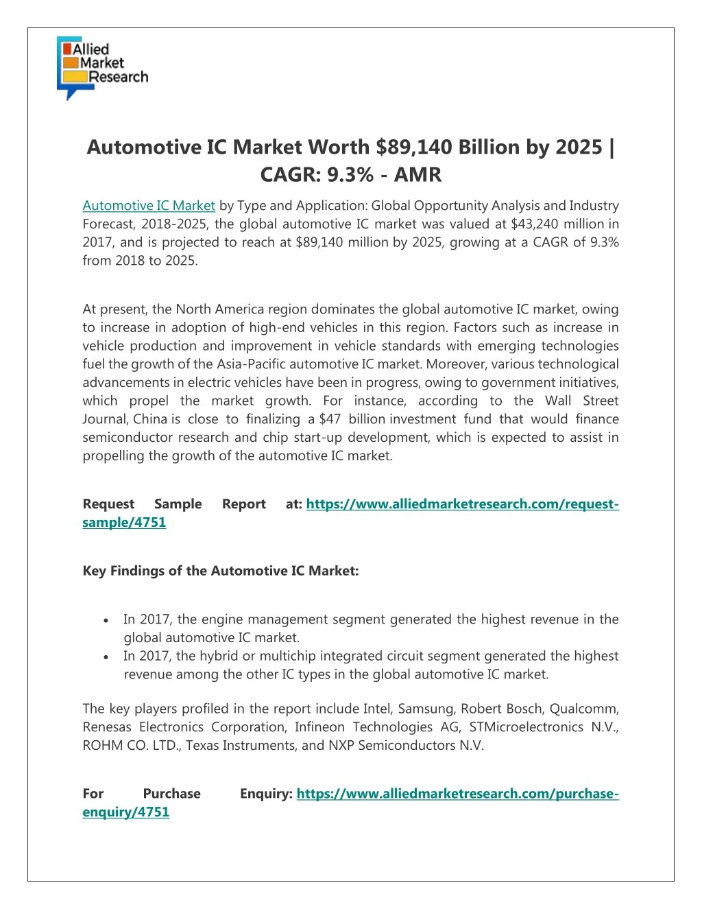 automotive ic market worth 89 140 billion by 2025