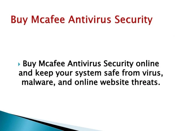 Buy Mcafee Antivirus Security