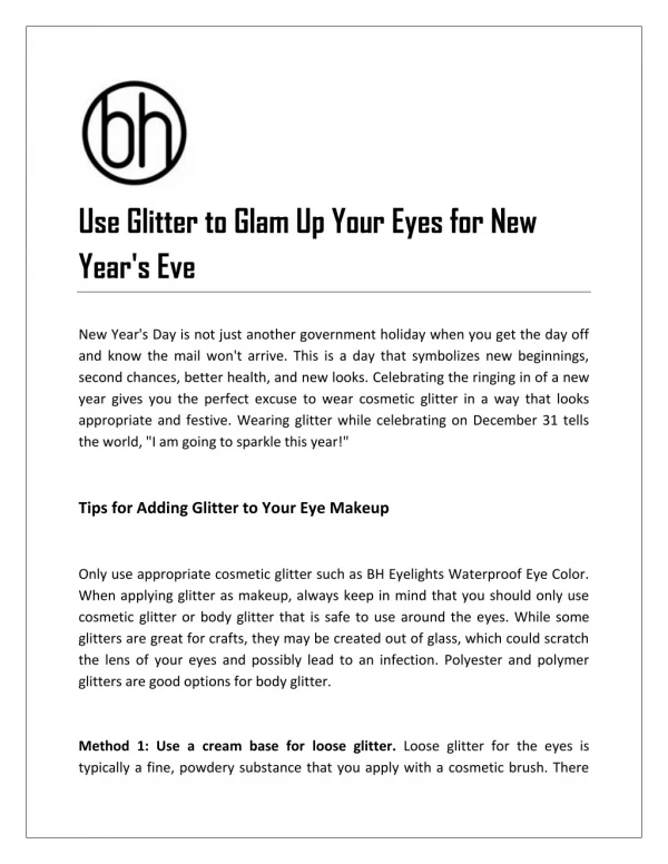 Use Glitter to Glam Up Your Eyes for New Year's Eve