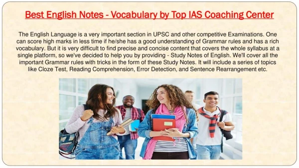 Best English Notes By Experienced Faculty Members - Vocabulary