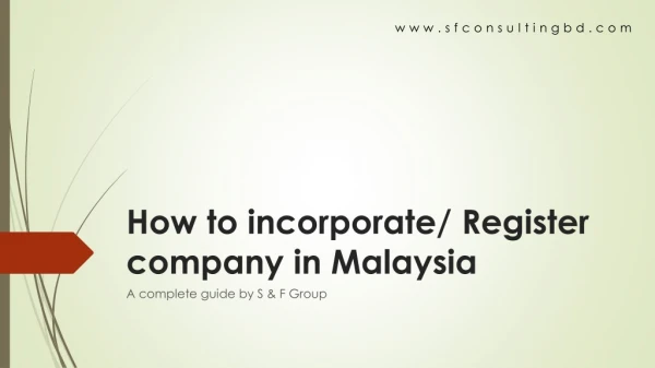 How to Register a Company in Malaysia