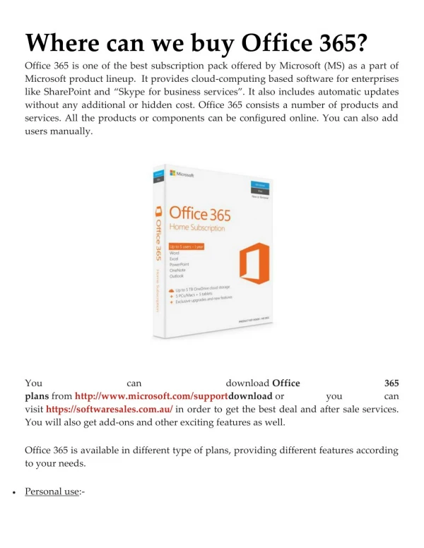 Where can we buy Office 365
