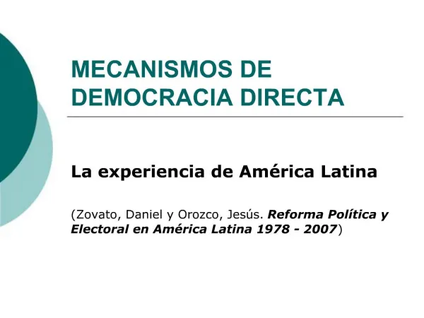 MECANISMOS DE DEMOCRACIA DIRECTA