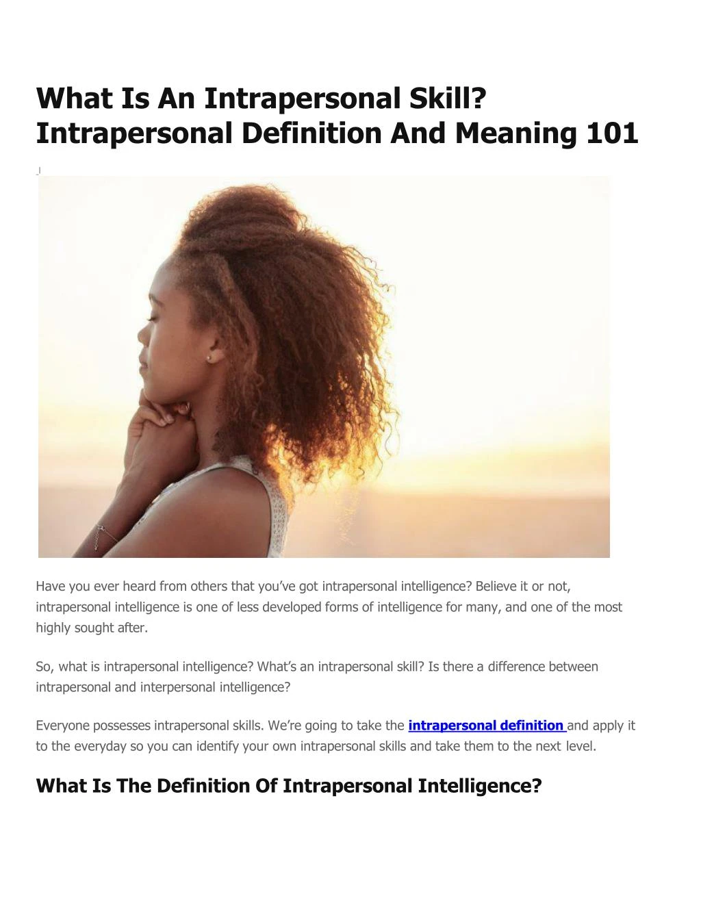 what is an intrapersonal skill intrapersonal definition and meaning 101