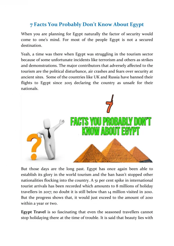7 Facts You Probably Don’t Know About Egypt