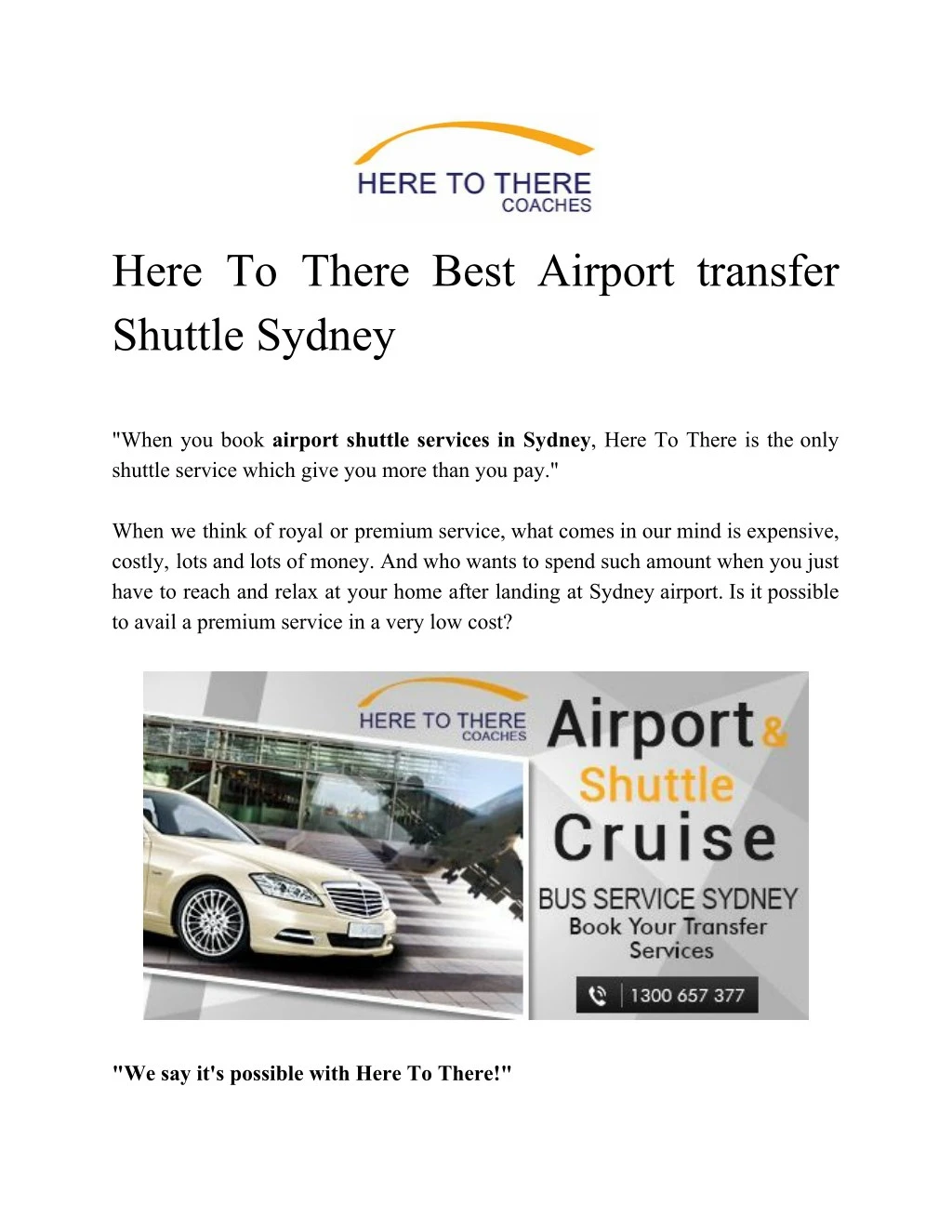 here to there best airport transfer shuttle
