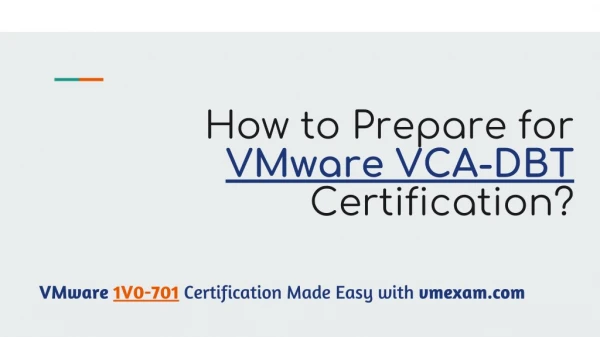 How to Prepare for VMware Certified Associate - Digital Business Transformation (1V0-701) Certification exam?