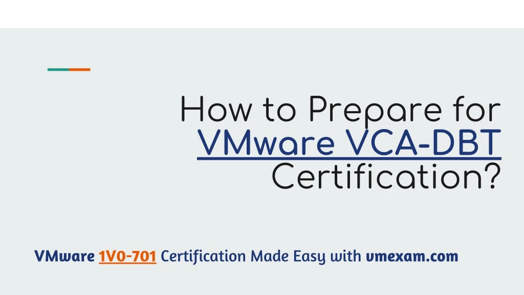 how to prepare for vmware vca dbt certification