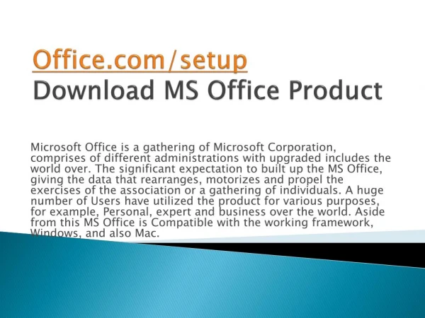 office com setup download ms office product