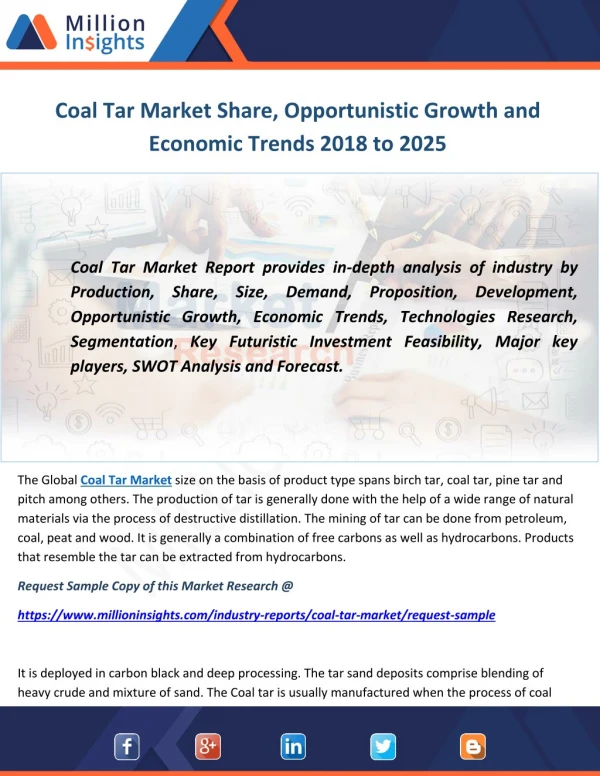 Coal Tar Market Share, Opportunistic Growth and Economic Trends 2018 to 2025