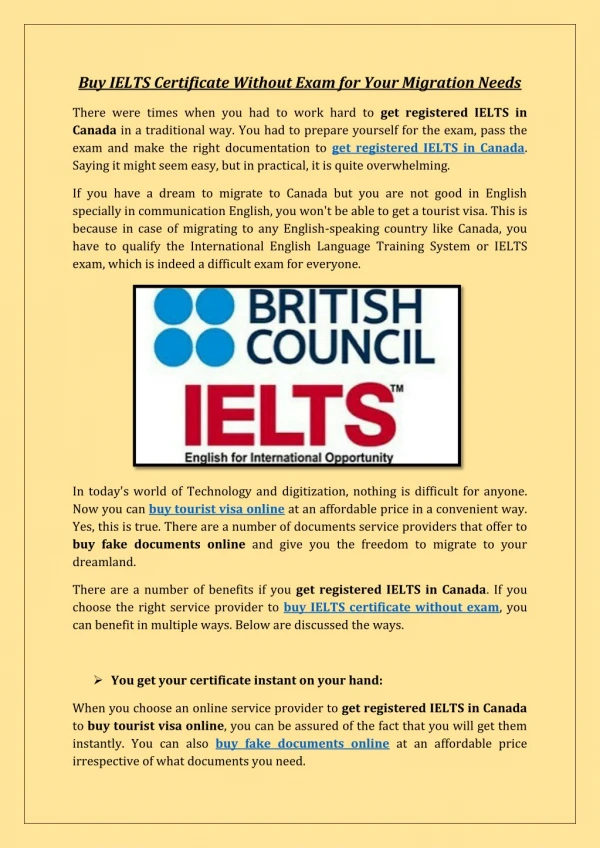 Buy IELTS Certificate Without Exam for Your Migration Needs