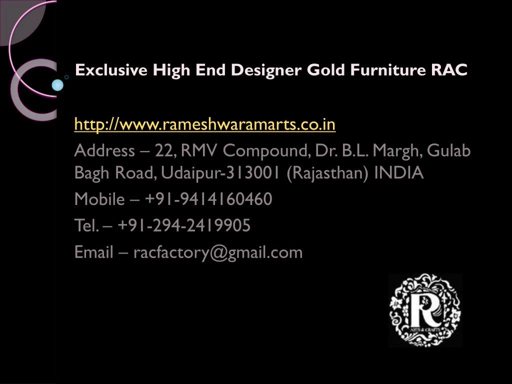 exclusive high end designer gold furniture rac
