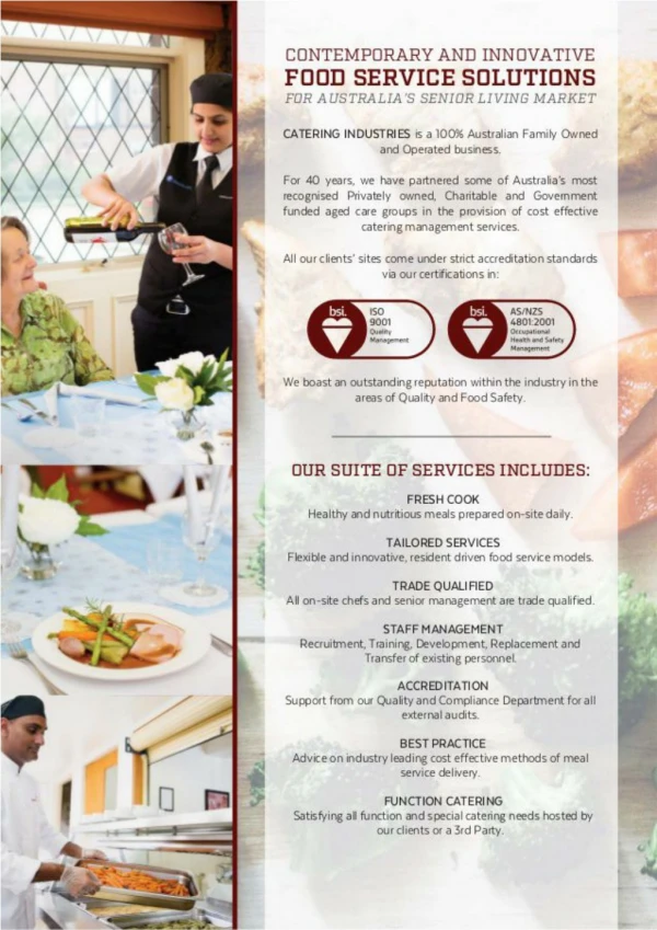 Contemporary and Innovative Food Services Solutions for Australia's Senior Living Market