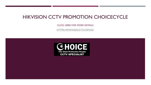 Hikvision CCTV Promotion Choicecycle