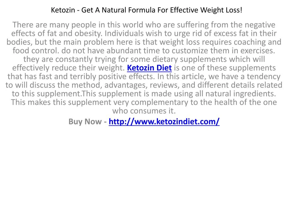 ketozin get a natural formula for effective weight loss