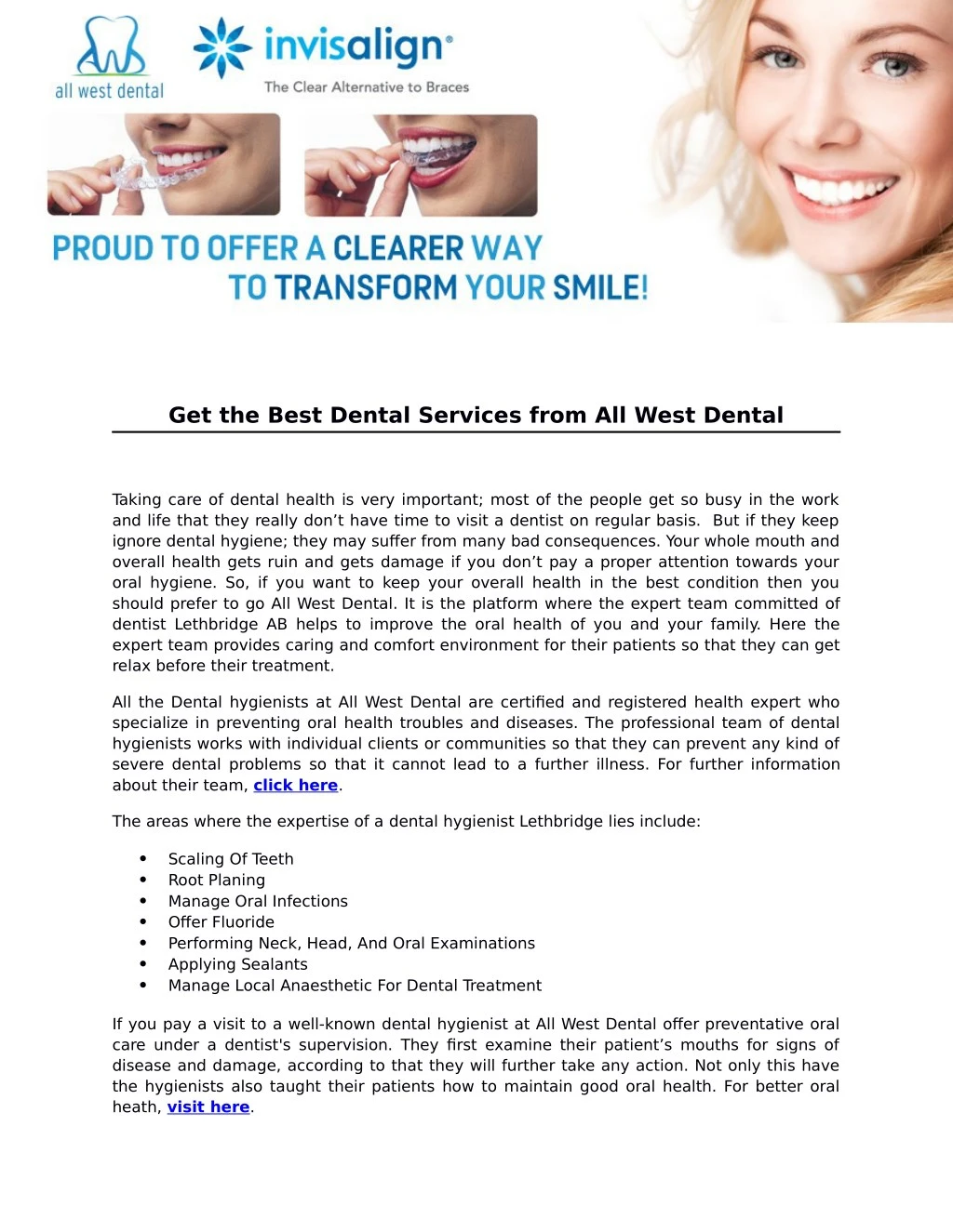 get the best dental services from all west dental