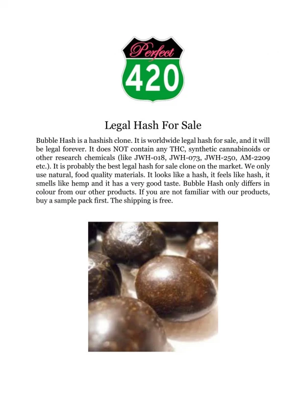 Legal Hash For Sale - Perfect420