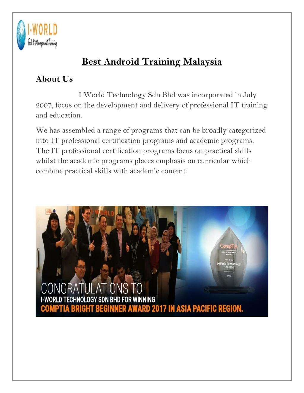 best android training malaysia