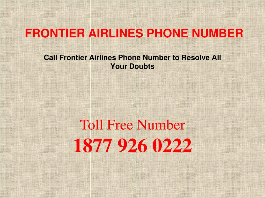 frontier airlines phone number