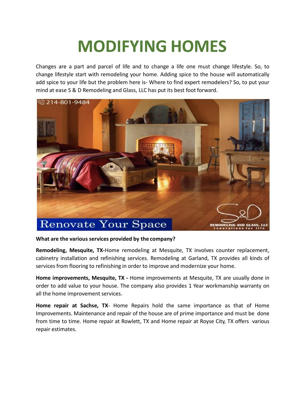 modifying homes