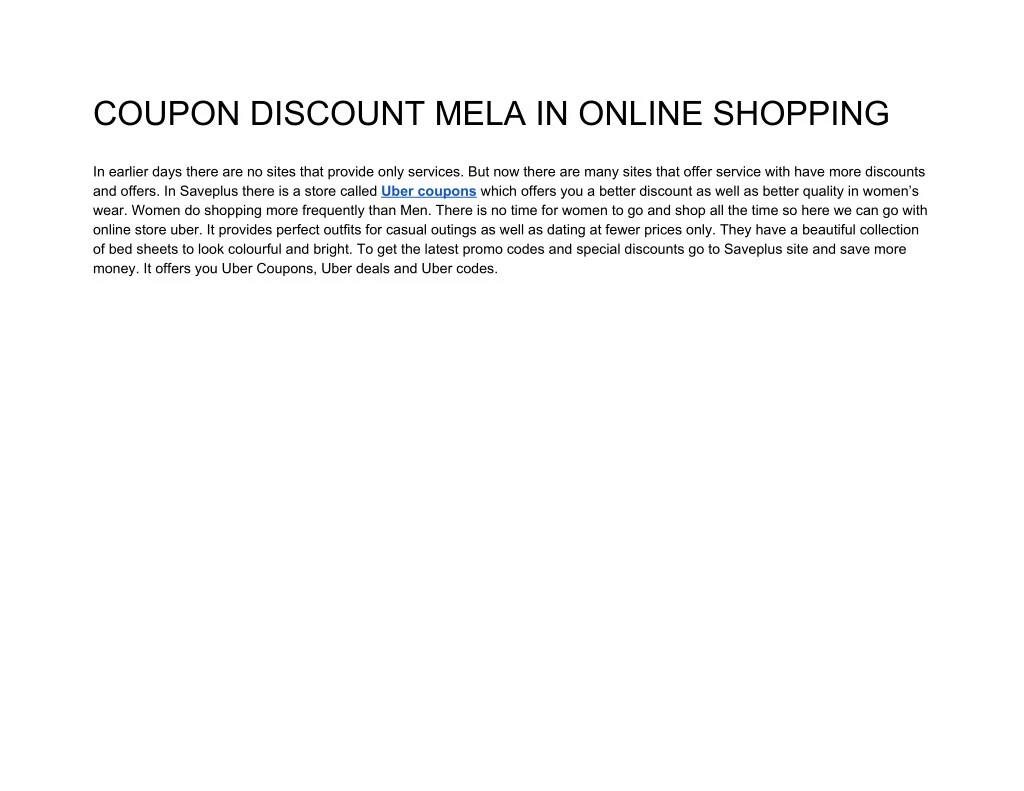 coupon discount mela in online shopping