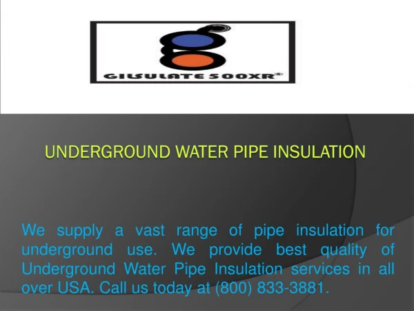 underground water pipe insulation