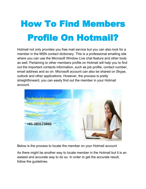 How To Find Members Profile On Hotmail?