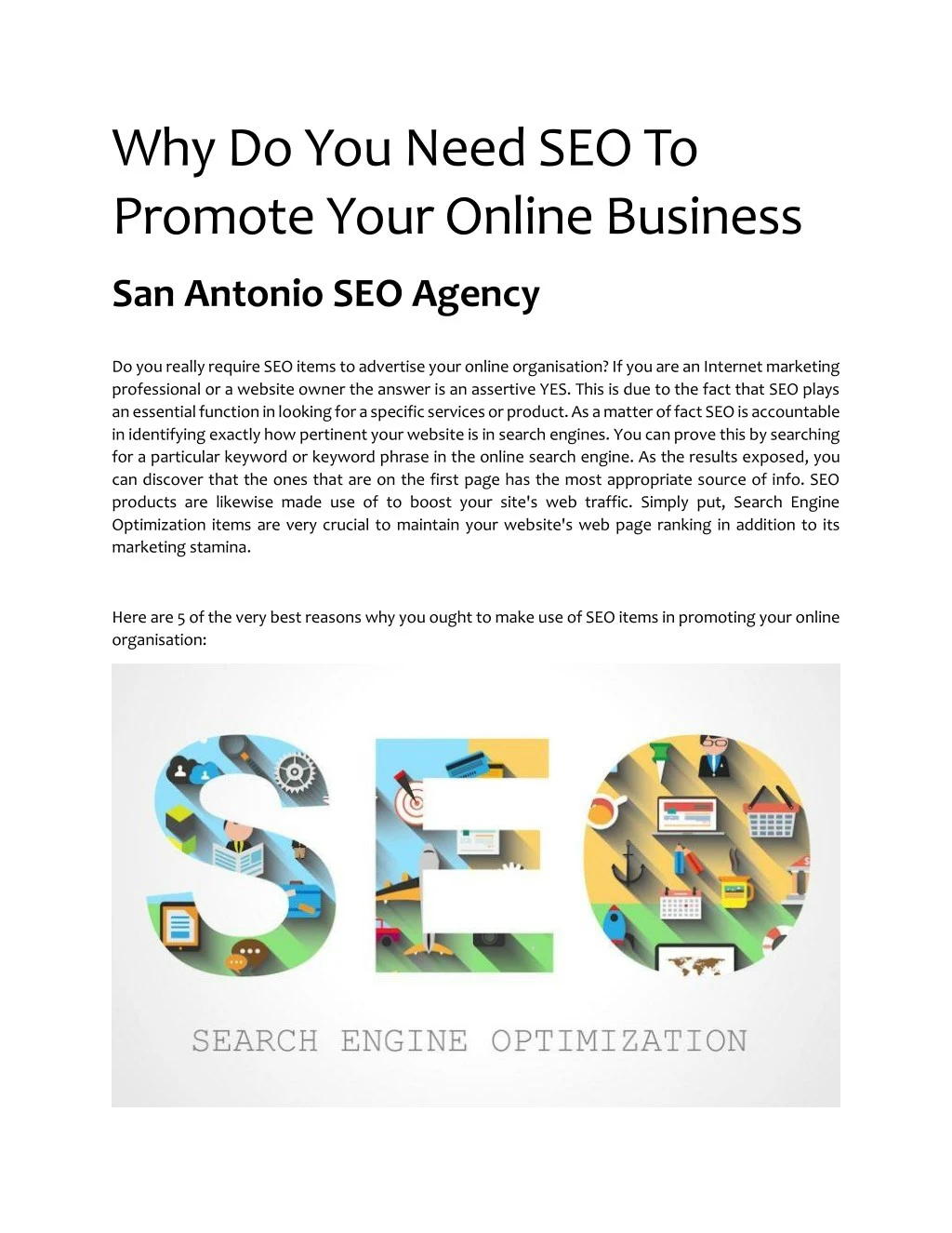 why do you need seo to promote your online