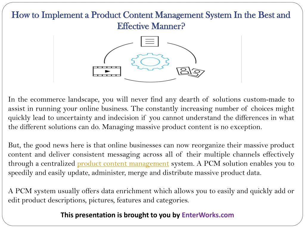 how to implement a product content management