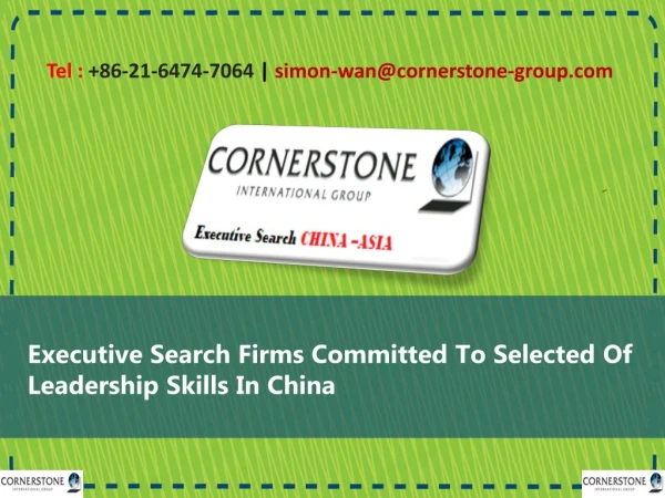 Executive Search Firms Committed To Selected Of Leadership Skills In China