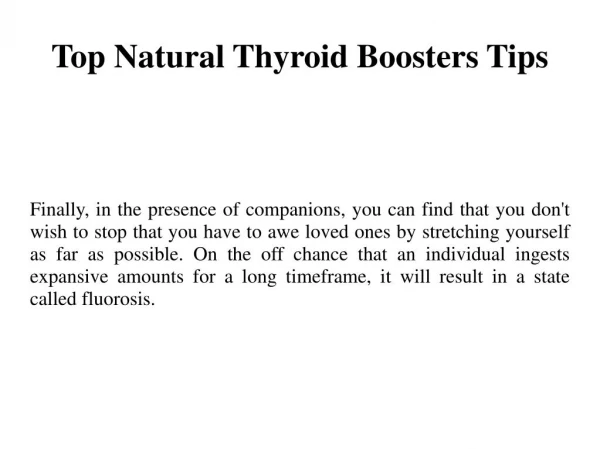 top natural thyroid boosters tips