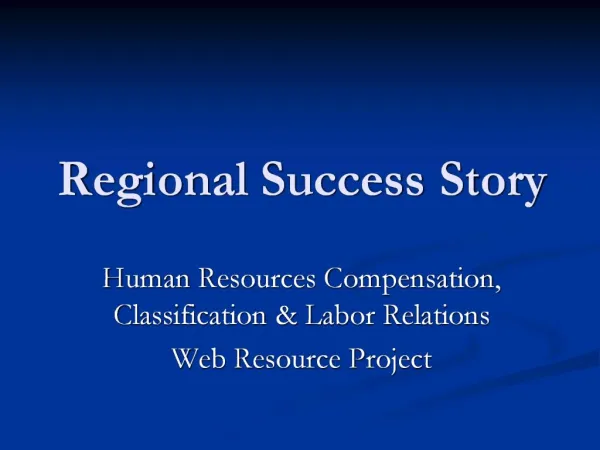 Regional Success Story