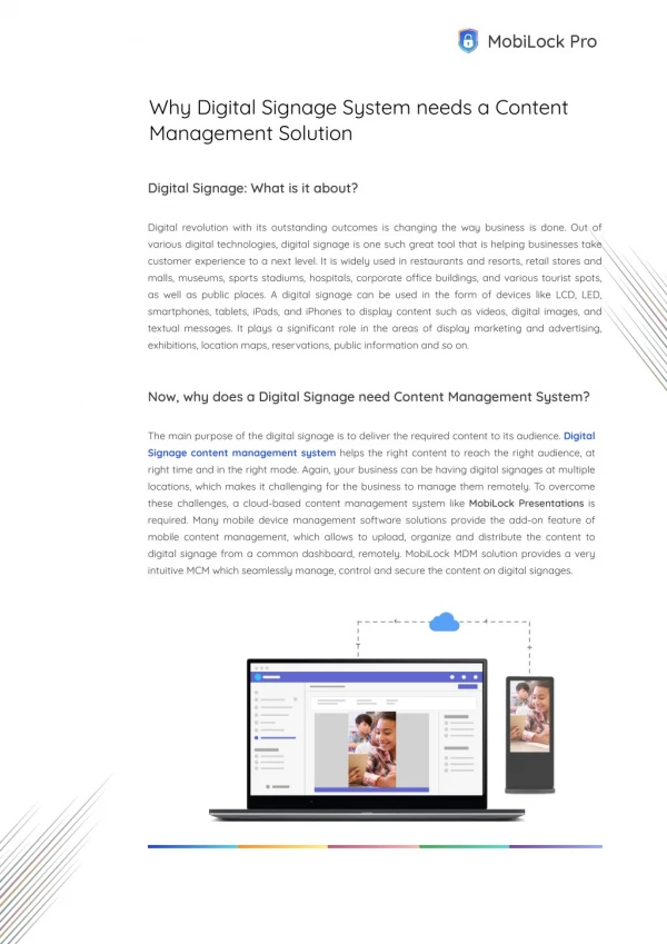 Why Digital Signage System needs a Content Management Solution