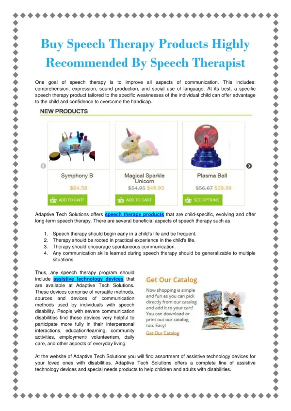 Speech Therapy Products