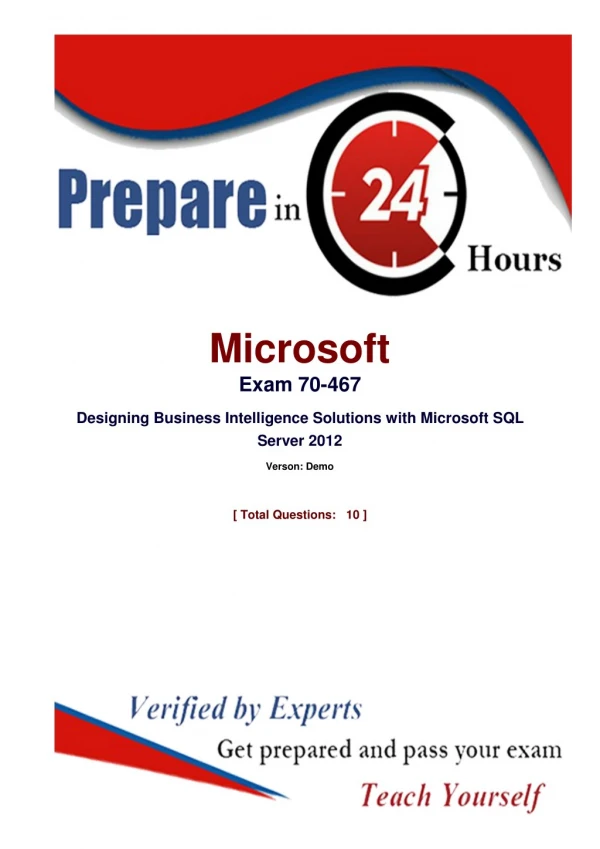 Download Exact Microsoft Exam 70-467 Dumps - 70-467 Real Exam Questions Answers