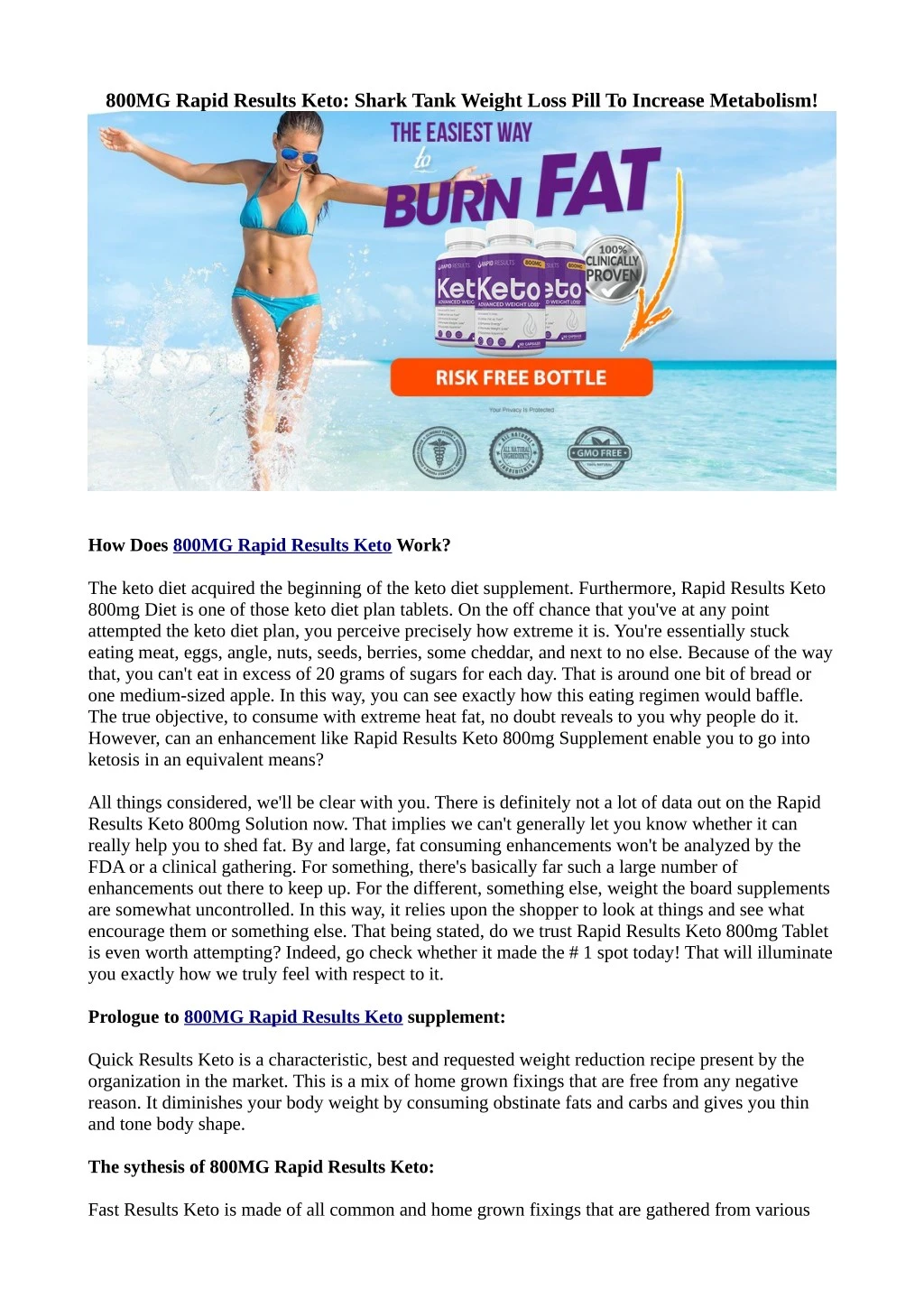 800mg rapid results keto shark tank weight loss