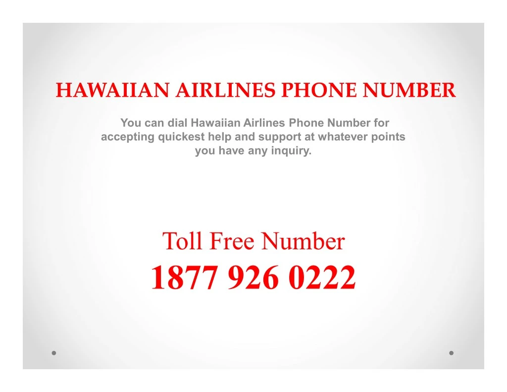 hawaiian airlines phone number